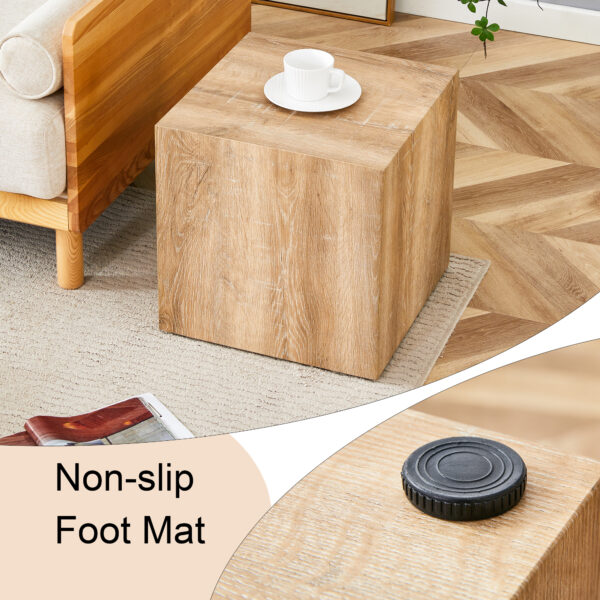 c144aaf0faeb4815b1ad7042c14e72a5_dcc171a33ff39e8a6f6ef21ae717f7f2 Elevate your living space with this square modern MDF coffee table that showcases smooth, light wood color texture patterns. It is characterized by stylish design.15.7*15.7*15.7