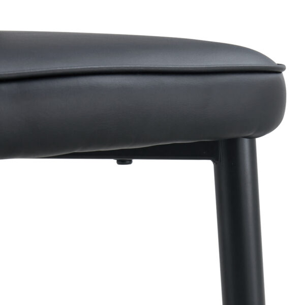 c14b95ecf8b74b1db91899fbe9ab6067_ce0892e87153b0937d5ab5e1135fb388 4 modern dining chairs with stylish PU patterned backrest and black metal legs for a comfortable home experience in the kitchen, bedroom and office.