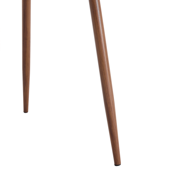 Table and chair set.A 47.3-inch diameter modern spliced color circular dining table - double-layer storage.Paired With 4 Black Linen-Cotton Material High Resilience Dining Chair with Metal Walnut Leg.