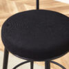 Fashionable and Comfortable - Two Sets of Ergonomic High Legged Bar Chairs, With Black Breathable Fabric Cushions And a Total Height of 35.5 Inches.Pack two in one box.