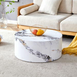The cylindrical table with its patterned design can be easily integrated into a variety of interior styles, from coffee tables to small dining tables, workbenches or makeshift writing desks.