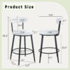 Fashionable and Comfortable - Two Sets of Ergonomic High Legged Bar Chairs,With White Fabric Cushions And a Total Height Of 35.5 Inches.Black And White Classic Color Scheme, Fashionable And Versatile.