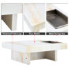 A modern and practical coffee table with imitation marble patterns, made of MDF material. The fusion of elegance and natural fashion 31.4"* 31.4"* 12 "