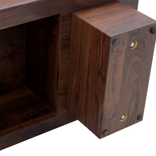 c232a448567148659745fdfafdc7e477_226869cc74fb49619ef004b65c014166 Modern Simple Walnut Colored Texture Sticker MDF Coffee Table - 43.3"x21.6"x17.2" Practical Model.Making it an ideal addition to any living room or apartment.