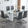 Large modern rectangular table with 0.4 inch patterned tabletop and large MDF table legs, suitable for kitchen, dining room, and living room 71 "* 35.4" * 30 "
