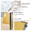 63"x31.5x30" Luxurious Cold Jade Slab Dining Table with Golden Stainless Steel Butterfly Legs.The tabletop is designed to be scratch and heat resistant.Slabs Tabletop,Golden Stainless Steels Legs.