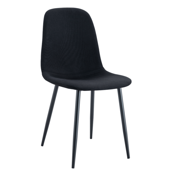 c29b8de5b724450c9cc1870280db9e7c_a329f393f72295ad64187e016f0e7d92 Luxury Simple Chair - Set of 4 BLACK Linen-Cotton Material High Resilience Dining Chair with Metal Black Leg.Integral metal leg architecture,Suitable for various interior decoration styles.