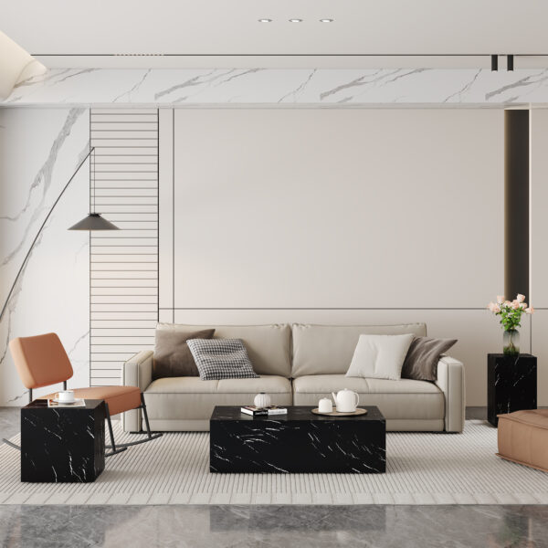 c2aaed0da7274deca37b86ff88a5ff91_7b79605e2f0b9582f1ce38bddd137321 Harmonious Black Marble Texture MDF Coffee Table Set - A Choice for Modern Home Harmony.Black Marble Texture Sticker,Density Board Sticker,MDF.
