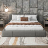 [Stylish Gray Upholstered Bed] - The Ideal Choice for Your Bedroom, Full