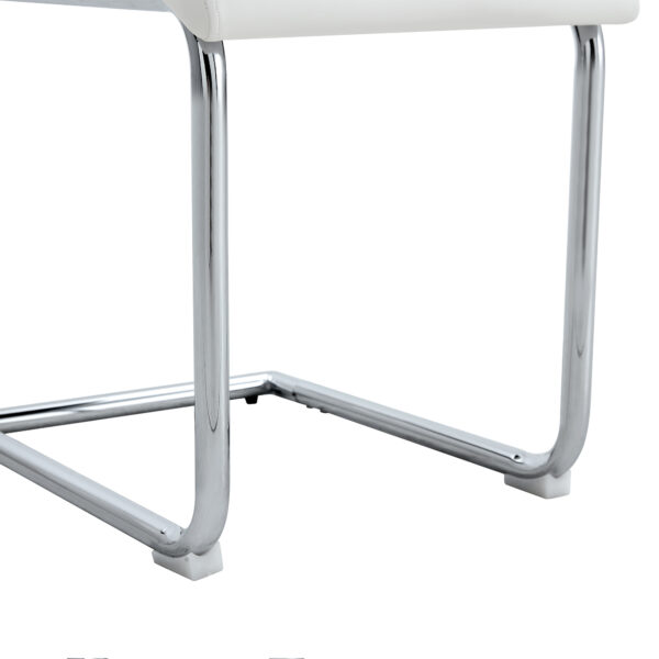 Set of 6 dining chairs, white dining chair set, PU material high backrest seats and sturdy leg chairs, suitable for restaurants, kitchens, living rooms