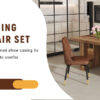 Table and chair set.64.5 x 35.4 Inch Stylish Wood Color Textured Dining Table.Paried With 4 BrownTechnology-Fabric Dining Chairs.Suitable for kitchen,Dining room,etc.
