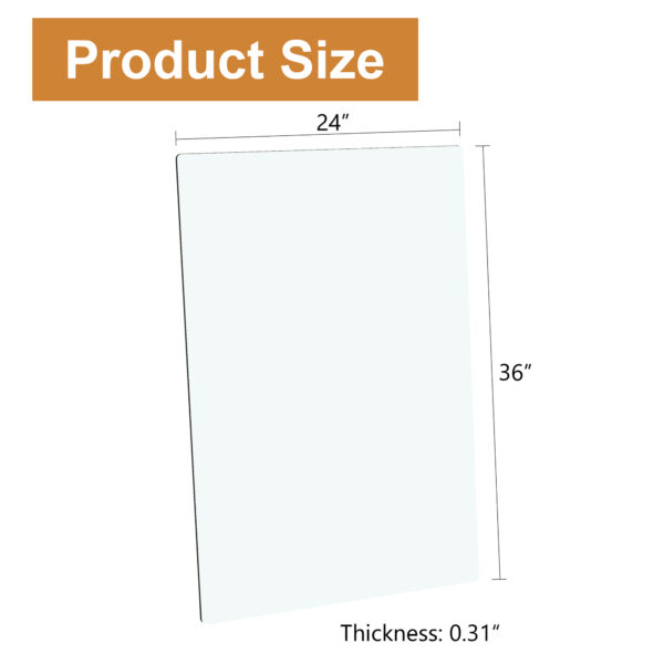c39bb3eebbbf441ea9ee3fe95495dcb9_ff4cd73d4e771046f1be7d5c0e4a80be ONLY Separate Glass Tabletop.24*36 inch Rectangular heat-resistant Transparent Tempered Glass Tabletop.Suitable for various occasions such as kitchens and restaurants.Transparent GLASS,24*36*0.31inch.