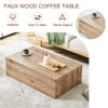 Light Wood Texture MDF Coffee Table - Simple Modern Style.Modern MDF coffee table with wood texture pattern -39.3x23.6x11.8 inches - stylish and durable design.