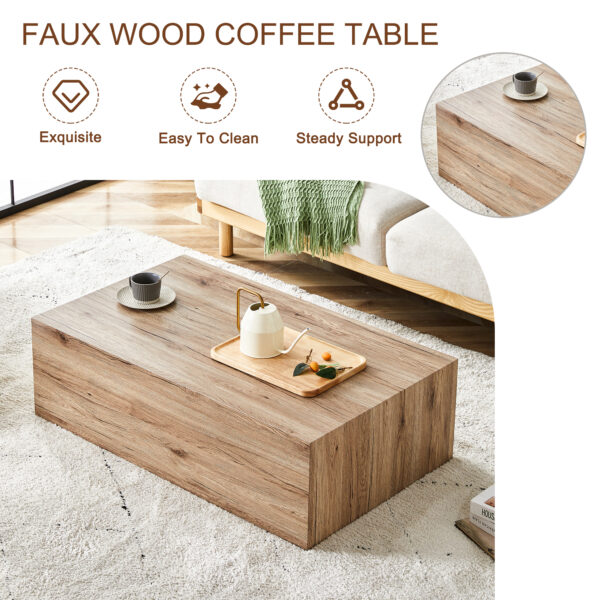 c3adf88388654554a6f5088e817b910c_7cc0b7806356c96c9309a3ed5c4e5a80 Light Wood Texture MDF Coffee Table - Simple Modern Style.Modern MDF coffee table with wood texture pattern -39.3x23.6x11.8 inches - stylish and durable design.
