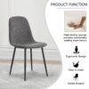 Comfortable Linen-Cotton Dining Chair Set - Six Pieces in Dark Gray.Integrated Seat and Backrest,Linen-Cotton Material,Modern Home Matching.W1151124300