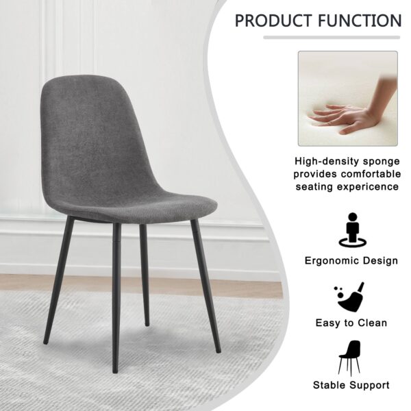 c3ae3bd109db4995849ca5941dd5f565_5a3d2d0c2d13f43f3a3e8d8e9b48f94b Comfortable Linen-Cotton Dining Chair Set - Six Pieces in Dark Gray.Integrated Seat and Backrest,Linen-Cotton Material,Modern Home Matching.W1151124300