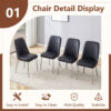 Table and chair set.63"x31.5x30" Luxurious Snow Mountain Patterned Sintered Stone Table with Silver Metal Butterfly Legs.Paired With 6 Black Chairs With Silver Metal Legs.Modern Light Luxury.