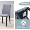 Four Light Gray Linen-Cotton dining chairs, simple and versatile, comfortable and accompanied. Exquisite and versatile dining chairs unlock a comfortable new experience.(Set of 4)