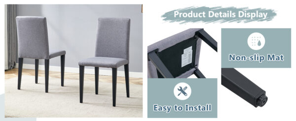 c3dc6569e3b54e21b08d61235968b70e_e4812399052bfbd4bdae9119e528a1ff Four Light Gray Linen-Cotton dining chairs, simple and versatile, comfortable and accompanied. Exquisite and versatile dining chairs unlock a comfortable new experience.(Set of 4)