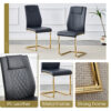 Table and chair set.Modern Luxurious Transparent Tempered Glass Dining Table Set with 6 Chairs.Single Fork Golden Metal Table Legs.Black high-quality PU dining chairs with golden metal legs.