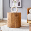 The cylindrical table with its patterned design can be easily integrated into a variety of interior styles, from coffee tables to small dining tables, workbenches or makeshift writing desks.