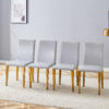 Four Light Gray PU dining chairs, simple and versatile, comfortable and accompanied. Exquisite and versatile dining chairs unlock a comfortable new experience.(Set of 4)