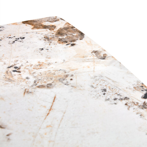 c5026c7529db4a0087554d790beed58c_6ac398e72224dabe4a95ce52f9af7f65 Modern minimalist dining table. White imitation marble pattern SINTERED STONE desktop with golden metal legs.62.2"*34.6"*30" F-001