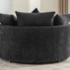 Orisfur. 360° Swivel Accent Barrel Chair with Storage Ottoman & 4 Pillows, Modern Chenille Leisure Chair Round Accent for Living Room, Gray