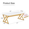 A coffee table made of rock slab material, with a smooth and natural surface that complements the modern design of the golden metal legs, making it suitable for living rooms of all sizes.47*23.6