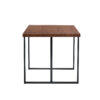 Industrial Rectangular MDF Walnut Color Wood Grain Dining Table for 4-6 people with 1.5 inch thick MDF top and black metal legs for desks, kitchens, patios, dining rooms.