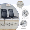 Table and chair set.71''*35.4'' Inch Modern Luxurious Transparent Tempered Glass Dining Table Set with 6 Chairs.Double Fork Silver Metal Table Legs.Black High-quality PU Dining Chairs.
