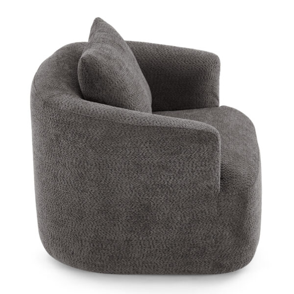 360° Swivel Chair, 38.2" Accent Chair Sofa, Upholstered Swivel Barrel Sofa Chair with a Throw Pillow for Living Room, Bedroom, Office and Hotel, Grey