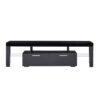 FashionTVstandTVcabinet,EntertainmentCenter,TVstationTV console,media console,with LEDlight belt,light belt remote control,toughenedglassshelf,metal handle,Canbeplaced in the living room,bedroom,black