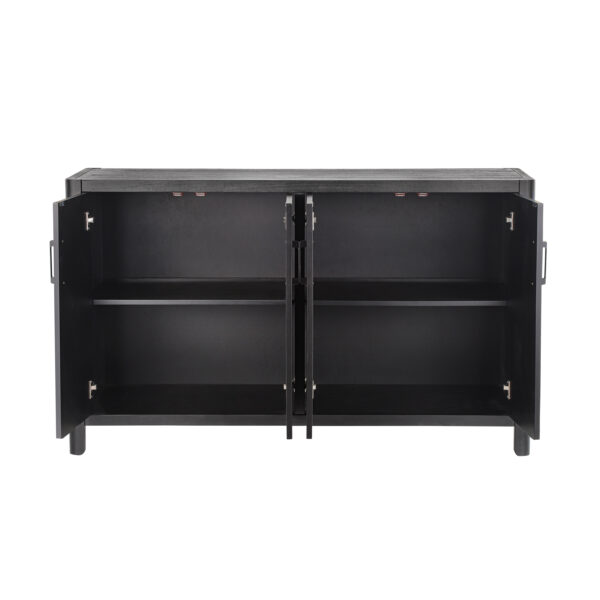 Mirod Farmhouse Style 4-Door Cabinet with Natural Finish, A Rustic Accent for Entryways or Small Spaces