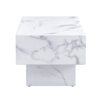 Modern Simple White Marble Texture MDF Coffee Table - 43.3"x21.6"x17.2" Practical Model.Making it an ideal addition to any living room or apartment.W1151134962