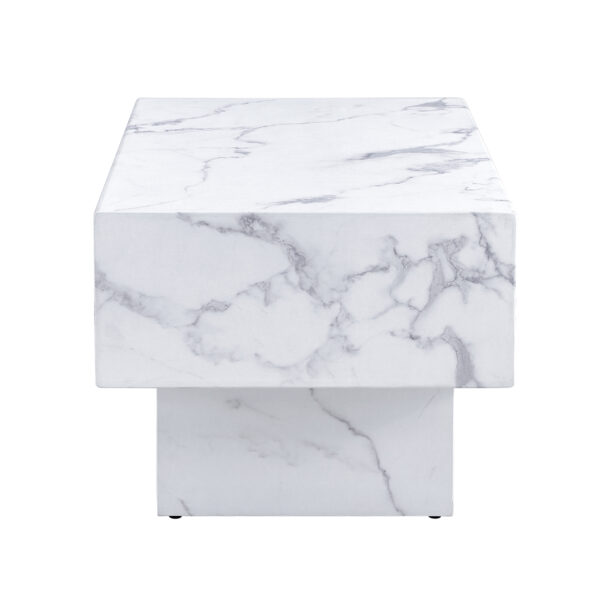 c6a1b9e83d4d4f65a6bc97b0ce4001fa_20240123_08062d5b64973ba1079e597907a5f948 Modern Simple White Marble Texture MDF Coffee Table - 43.3"x21.6"x17.2" Practical Model.Making it an ideal addition to any living room or apartment.W1151134962