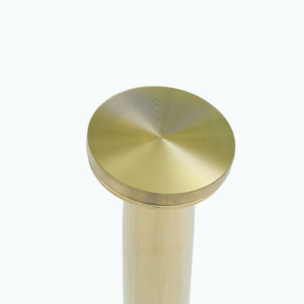 A glass tabletop with a diameter of 40 inches and a modern minimalist circular dining table with gold plated metal legs. 40 '* 40' * 30 ' DT-1164