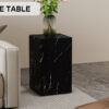 11.8*11.8*19.6 Inch Black Marble Texture MDF Coffee Table - Luxurious Design, Perfect Living Room Accent.Rectangular fashion texture design coffee table, suitable for various situations and scenes.