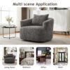360° Swivel Chair, 38.2" Accent Chair Sofa, Upholstered Swivel Barrel Sofa Chair with a Throw Pillow for Living Room, Bedroom, Office and Hotel, Grey
