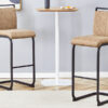 42.5 Inch Tall Brown Tech Fabric Bar Stool - A Perfect Combination of Modern Design, Comfort, and Stability.A Set of 2.Suitable Not Only For Home Use But Also For Bars, Restaurants,And Other Settings.