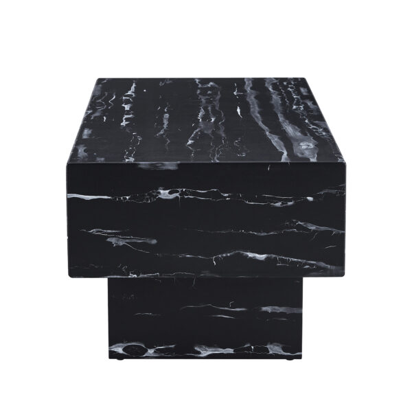 c740a2329e1945f9afd9c3e458c5d585_20240123_84fd4a523058a3a5b9974e3e601e7c06 The black coffee table has patterns. Modern rectangular table, suitable for living rooms and apartments. 43.3"*21.6"*17.2"