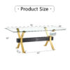 Dining table. Modern tempered glass dining table. Large modern office desk with gold plated metal legs and MDF crossbars, suitable for both home and office use. Kitchen. 79 ''x39''x30 ''  1105