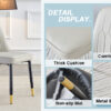 Table and chair set.Luxurious Snow Mountain White Slab Round Dining Table Set - 47"x47" with 4 Light Gray PU Chairs.Sintered Stone Tabletop,MDF Table Leg,