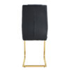 Modern dining chairs with faux leather padded seats, dining room chairs, gold metal leg upholstered chairs, suitable for kitchens, living rooms, bedrooms, and offices, set of 6 (black+PU leather)C-001