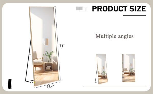 c7b6f339db074f51935c0735cbcc68c0_20240317_117af0e607ceaf905138daa49683c42f Fourth generation solid wood frame long mirror, dressing mirror, bedroom foyer, decorative mirror, clothing store, floor to ceiling mirror, wall mounted. 71 "* 31.4"