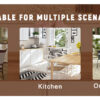 Table and chair set.64.5 x 35.4 Inch Stylish Wood Color Textured Dining Table.Paried With 6 BrownTechnology-Fabric Dining Chairs.Suitable for kitchen,Dining room,etc.