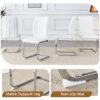 Table and chair set.63"*35.4" White Imitation Marble Pattern MDF Dining Table Set - 4 Soft and Comfortable White PU Chair With Arched Metal Silver Leg.Create Your Exclusive Low-Key Luxury Space.