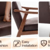 Mid-Century Modern Chair, Living Room Chair with Solid Wood Frame, Accent Chair Extra-Thick Backrest, Wingback Chair for Bedroom, Reading Room, Living Room, Lounge Chair Indoor