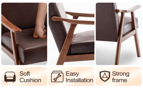 c7f8a6a3168c40e5a5b4415859fcd4a4_82c4f19ffe9fad165ec3a08d8fc2afa2 Mid-Century Modern Chair, Living Room Chair with Solid Wood Frame, Accent Chair Extra-Thick Backrest, Wingback Chair for Bedroom, Reading Room, Living Room, Lounge Chair Indoor