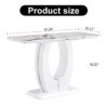 Modern Simple Glossy White Rectangular Counter Bar Table 47.24" x 18.11" x 29.52" For Living Room Bedroom Bedside Entrance House Balcony Office Bathroom. BT-1280